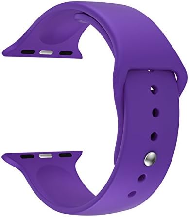 Apple Watch Band - Valuebuybuy Soft Silicone Sport Style Replacement iWatch Strap bands for Apple Wrist Watch 38/42mm Models Formal Colors (38mm S/M, Dark Purple)