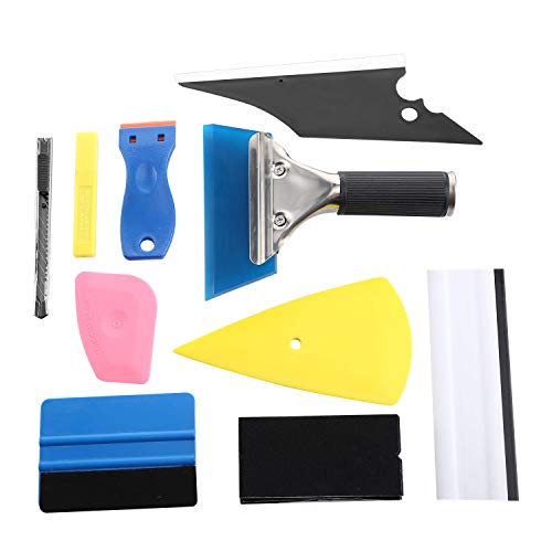 GISSVOGEEK Car Vinyl Wrap Tool Kit Vehicle Window Tint Kit with Squeegees, Scrapers, Film Cutter, Utility Knife and Blades