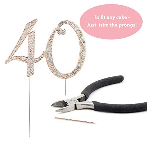 40-Cake-Topper-ROSE-GOLD-Birthday-or-Anniversary-Premium-Diamond-Crystal-Rhinestones-Monogram-Number-Forty-40th-Birthday-or-Anniversary-Party-Supply-Decoration-Ideas-Keepsake-40-Rose