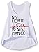 Gia Mia Dance Girls' Big Heart Beats Dance Tank, White, Small