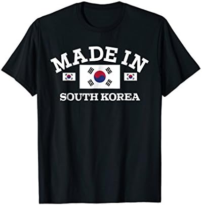 Mens Made In South Korea South Korean Flag T-Shirt Large Black