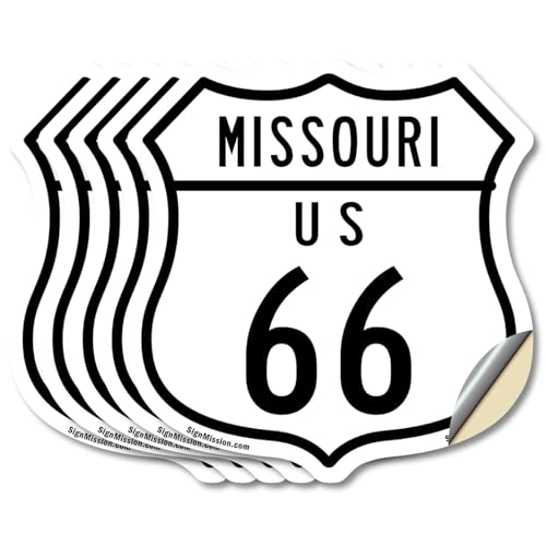 Missouri Route Marker Shield Sign Us 66 (5 Pack) 6 inch X 6 inch Shield Shaped…