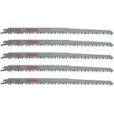12-Inch Wood Pruning Reciprocating / Sawzall Saw Blades (5 TPI) - 5 Pack