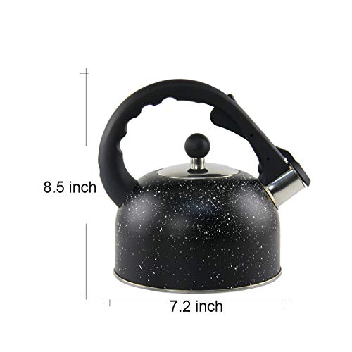 image for Riwendell 2.1 Quart Whistling Tea Kettle Stainless Steel StoveTop Marb