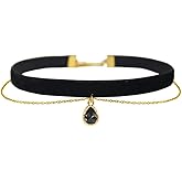 MOMOCAT 14K Gold Plated Snowflake Red Velvet Ball Pendant Double Layered Choker Necklace for Women 90s Chokers Cute Goth Chocker Costume Chockers Holiday Accessories