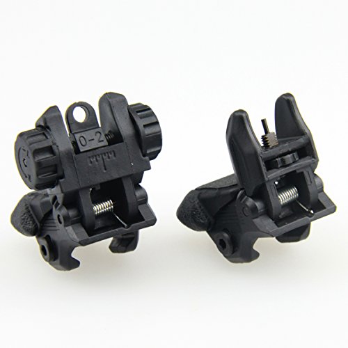 TACFUN Black Tactical Smart Polymer Front/Rear Combo Set Flip Up