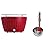 Lotus Grill - Portable Charcoal Barbecue Grill, Blazing Red with Stainless Steel Sauce Pan and Silicon Brush