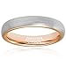 MNH Tungsten Rings for Men Women 4mm Rose Gold Plated Brushed Matte Finish Wedding Band