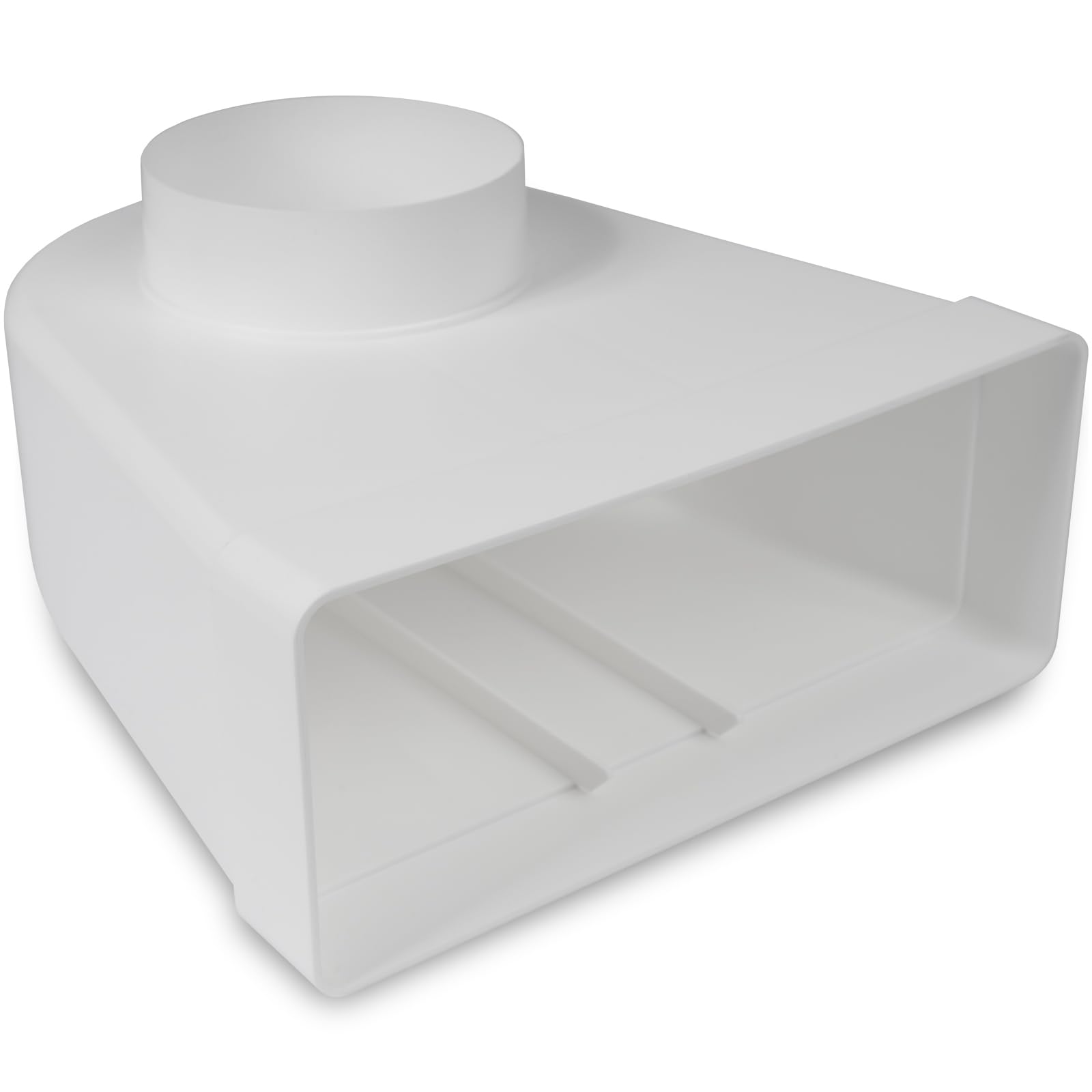 90° Degree 220 x 90 mm to Diameter 100 mm Rectangular Flat Duct Connector for Round Pipe Connection - Air Conditioning, Ventilation, Heating, Cooling — image 1