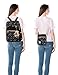 ABage Canvas School Backpack Set 3 Pieces Patterned Bookbag with Pencil Case for Girls and Boys, Black