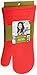 Rachael Ray Silicone Kitchen Oven Mitt with Quilted Cotton Liner, Red