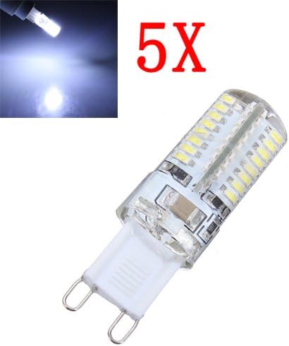 5X G9 3W Pure White 64 SMD 3014 LED Corn Light Bulbs 220V