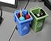 Juvale Set of 2 Mini Curbside Trash Recycling Pencil Pen Holder Desk Storage Organizer Caddy for Office, Work and School Stationery Supplies - Blue and Green