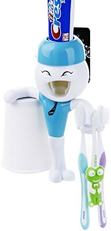 Automatic Toothpaste Dispenser-Cute toothbrush Holder for kids-Minion Stickers and tooth-brushing cup enclosed