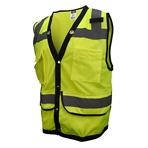 entre Sv59–2zgd-xl Classe 2 Gilet de sécurité de tirage Heavy Duty, Vert Maille solide, Extra Large, SV59-2ZGD-M
