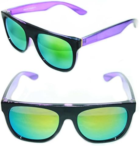 Men's Women's Flat top 80's Impero Retro Super Future Style Mirror lens Clear Sunglasses