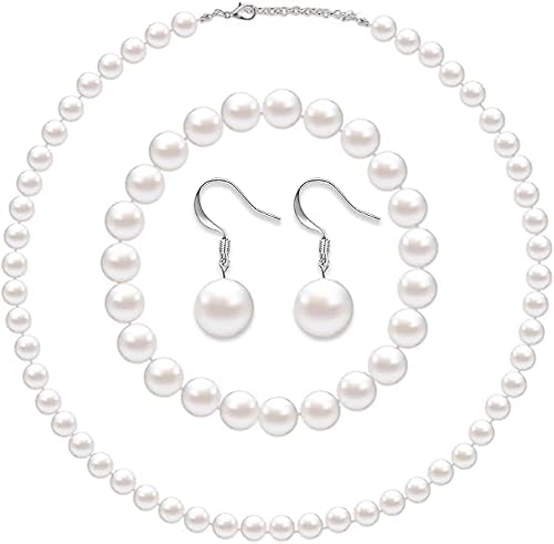 Pearl Necklace Set, Round Imitation 