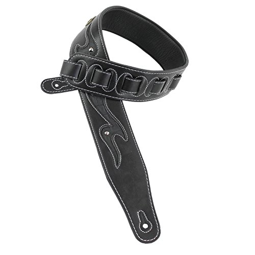 Walker & Williams GD-27 Black Lightning Strap with Gator Inserts, Antiqued Brass Coin & Nailhead Rivets - Thumbnail 5