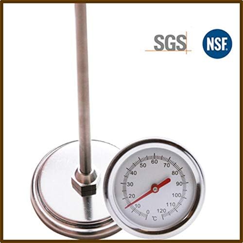 Wafalano Compost Soil Thermometer, 20 Inch 50cm Length 0℃-120℃ Compost Soil Thermometer Premium Food Grade Stainless Steel Metal Measuring Probe Detector