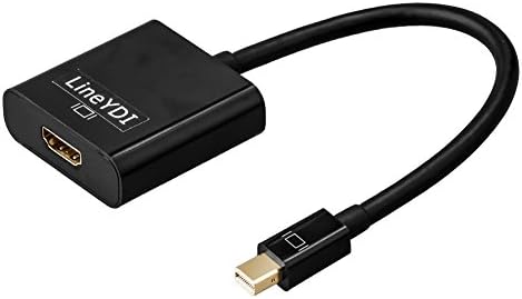 Mini DisplayPort to DVI/HDMI Adapter LineYDI, mDP/Mini DP (Thunderbolt Port Compatible) to DVI/HDMI Male to Female Adapter Converter - 4K/1080P High Definition (miniDP to HDMI)