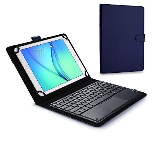 Cooper Touchpad Executive [Multi-Touch Mouse Keyboard] case for 9-11" Tablets | iPadOS, Android, Windows | Bluetooth, Leather, 100hr Battery (Blue)