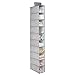 mDesign Soft Fabric Over Closet Rod Hanging Storage Organizer with 10 Shelves for Child/Kids Room or Nursery, Holds Wipes, Diapers, Blankets, Shoes - Textured Print - Gray