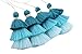 KONMAY 4pcs Tri-Layered Tassels with Hanging Loop for Jewelry Making, Clothing