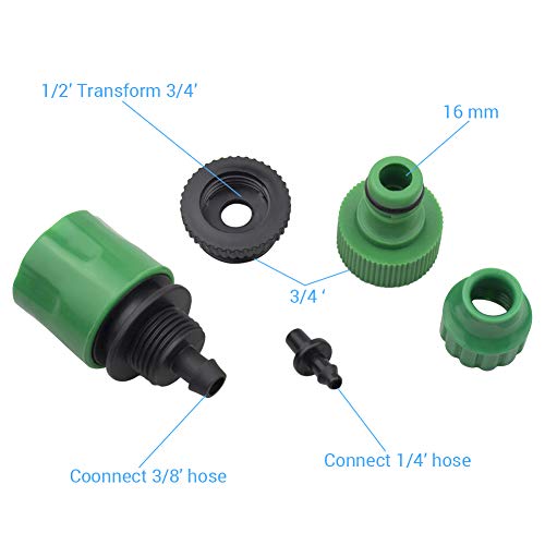 BeGrit Garden Hose Pipe One Way Adapter Tap Connector Fitting for Irrigation 4-Pack - Thumbnail 3