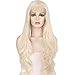 eNilecor Platinum Blonde Lace Front Wig Natural Long Wavy Glueless Synthetic Fiber Hair Replacement Wigs for Women 24inch