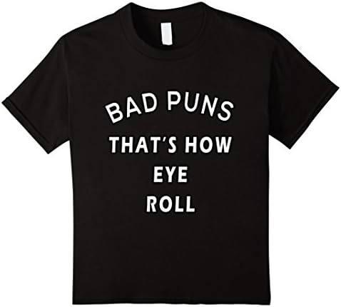 Kids Bad Puns That's How Eye Roll T-Shirt 12 Black