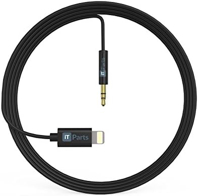iTParts Lightning to 3.5mm Audio Stereo Cable [3ft / 1m], Lightning to Aux Male to Male Cable for iPhone 7 / 7 Plus to Headphones, Speakers, Home, Car Aux (Black)