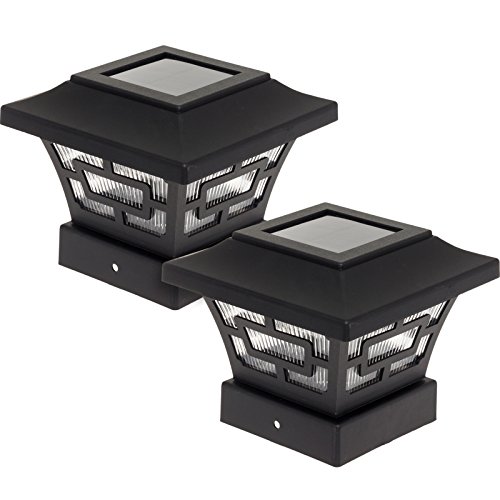 Westinghouse Hilltop 20 Lumens Solar Fence Post Cap Lights (Black, 2 Pack)
