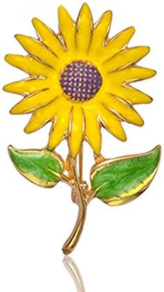 Romantic Fate Fashionable Drop of Oil Small Yellow Bosom Flower Sunflower Brooch Pin Lady Jelwery