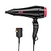 BERTA -Hair-Dryer-Dual-Voltage-Travelling-Hair-Dryer,Ionic Hair Dryer, Foldable Hair Dryer Silver/Red Color…