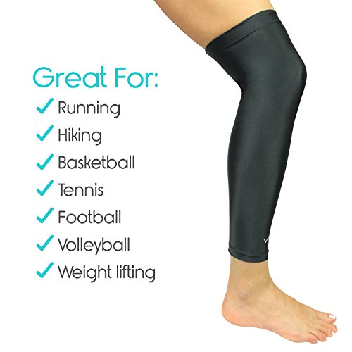 image for Vive Leg Sleeves (Pair) - Full Compression Knee Wraps, Thigh Calf Supp