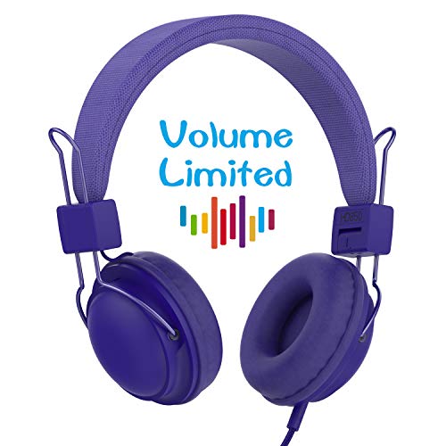 AILIHEN HD850 Kids Headphones Mic&Music Sharing Port, Volume Limited On-Ear Wired Headset Boys Girls Teens Children Toddler(Navy Blue)