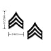 Make your Uniform Look Smart! SGT Army Collar Pins Black Pair