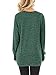 Famulily Women's Plain Round Neck Long Sleeves Loose Fit Side Knot T-Shirts Tops Green S