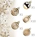 KI Store Champagne Christmas Balls 34pcs 1.57-Inch Small Christmas Tree Decoration Ornaments for Xmas Tree Holiday Wreath Garland Decor Ornaments Hooks Included