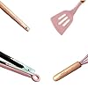 ZCOINS 18+1 PC Silicone Cooking Utensils Set with Wooden Handles & Holder, Kitchen Gadgets, Kitchen Tool Set Gift (Pink)