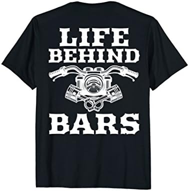 Mens Life Behind Bars Motorcycle Biker Tshirt on Back 2XL Black