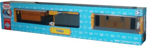 Trackmaster Railway System - Thomas and Friends Motorized Road and Rail Battery Powered Tank Engine : Toby the Tram Engine with Troublesome Truck and Henrietta, Toby's Faithful Coach