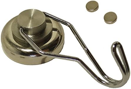 Magnetic Swivel Hook, Super Strong Neodymium Magnet Holds Max. 50 Pounds with 2 Bonus Micro Magnets