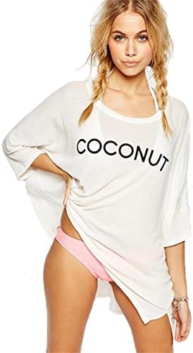 Weshiny Bikini Cover Ups T Shirt Hawaiian Beach Dress Swimwear Cover Ups for Women Plus Size Casual Swimsuit Cover up Sets