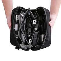 MIZATTO Tech Pouch Organizer for Electronics - Electronic Cable and Cord Organizer for Man(Black)