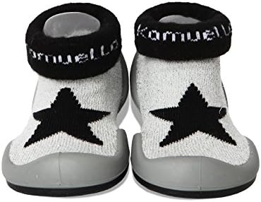 KOMUELLO Infant Baby Cartoon Patterned Soft Rubber Bottom Anti-slip Floor Socks(KGSHSN023-SILVER-105)