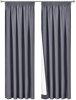 Art Queen 2x Blockout Curtains Pinch Pleat Pleated Blackout Room