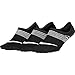 Nike Women's Everyday Plus Lightweight Training Footies (3 Pair), No Show Socks for Women with Anti-Slip Gripping, Black/White, L