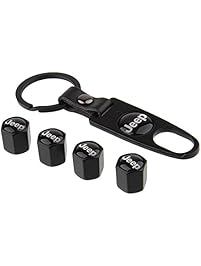 EZKEY Pack of 4 Universal Wheel Tire Valve Stem Air Caps Covers and 1 pc Keychain Jeep