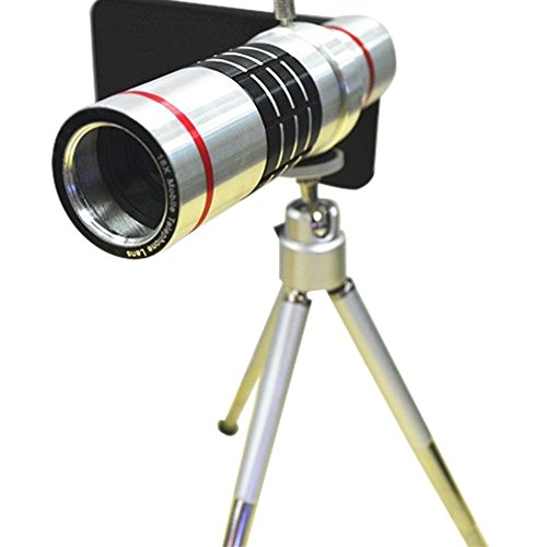Shopping_Shop2000® 18x Zoom Aluminum Universal Manual Focus Telephoto Telescope Phone Camera Lens Kit + Mini Tripod + Case For iPhone 6 Plus (5.5") (iphone 6 Plus 18x Silver) - Thumbnail 3